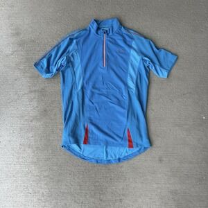 Gore Bike Wear Men's Cycling Jersey Blue Red Half Zip Short Sleeve Size M